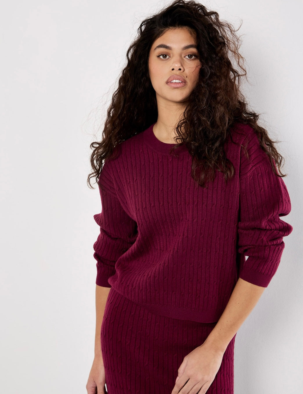 Fine Knit Cable Sweater