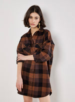 Load image into Gallery viewer, Oversized Check Shirt Mini Dress
