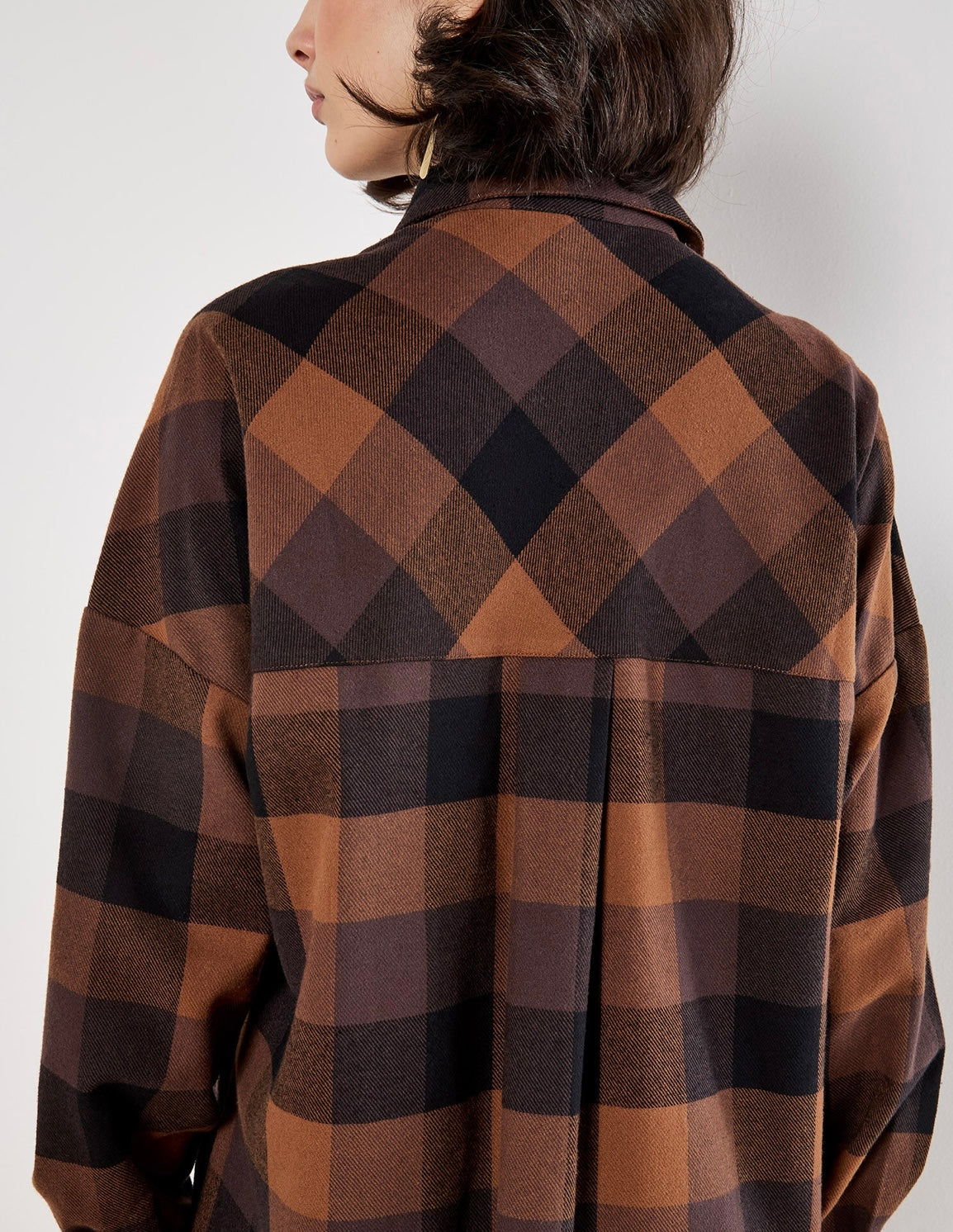 Oversized Check Shirt Mini Dress