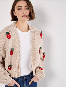 Chunky Knit Strawberry Cardigan