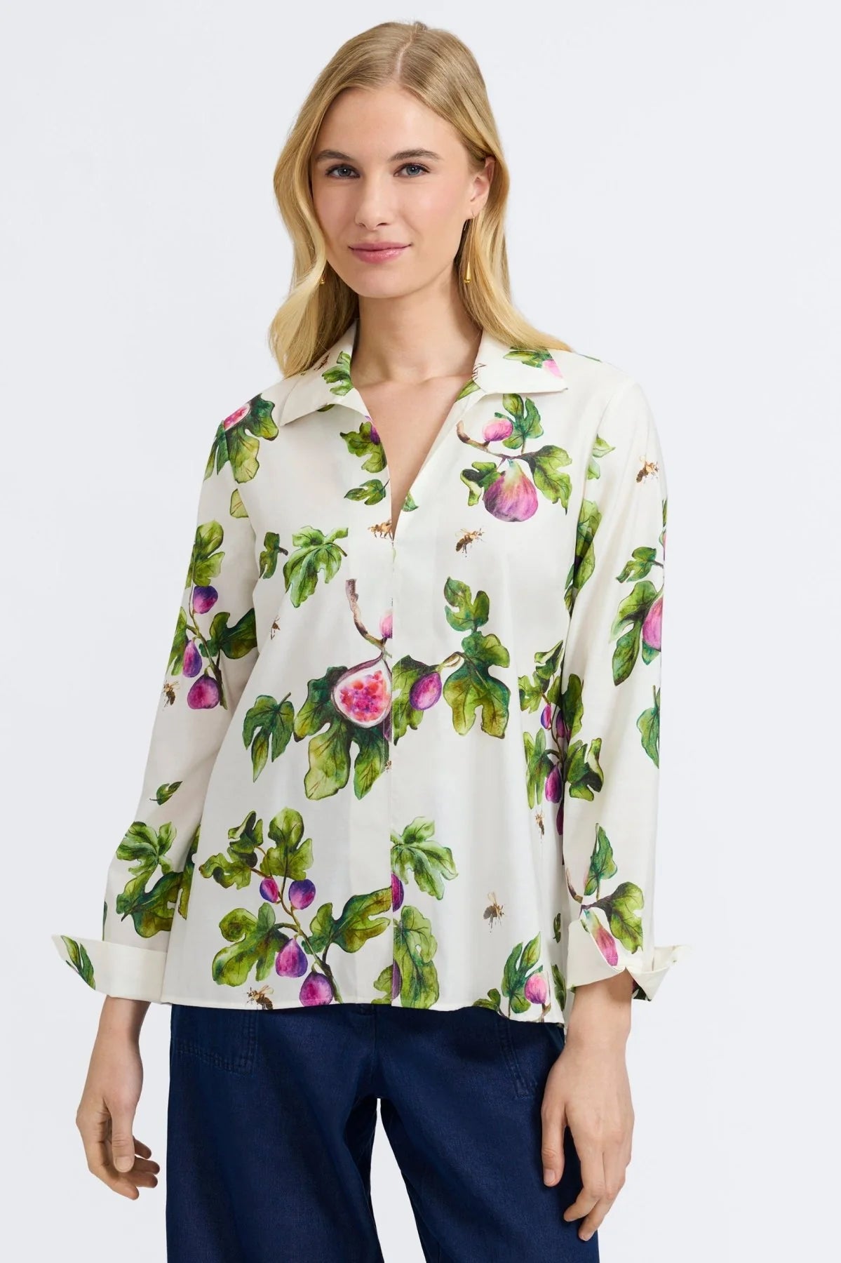 Agnes Fig Print Long Sleeve Shirt