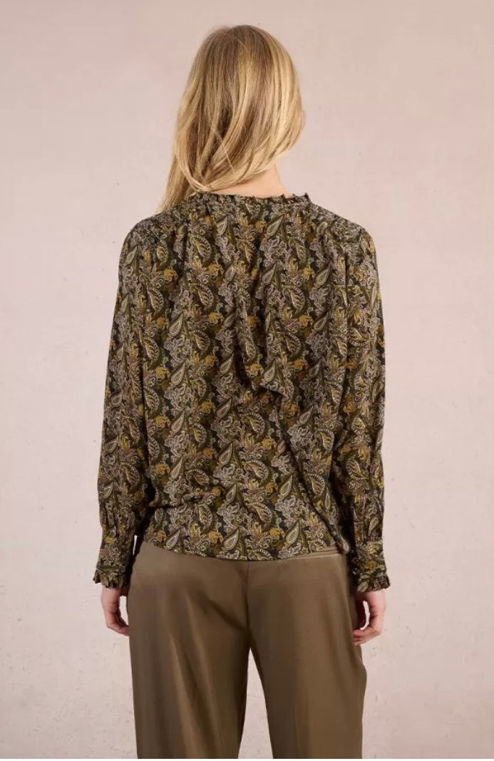 Paisley Print Long Sleeve Blouse