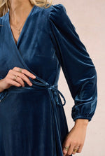 Load image into Gallery viewer, Velvet Wrap Dress
