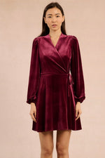 Load image into Gallery viewer, Velvet Wrap Dress
