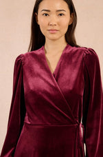 Load image into Gallery viewer, Velvet Wrap Dress
