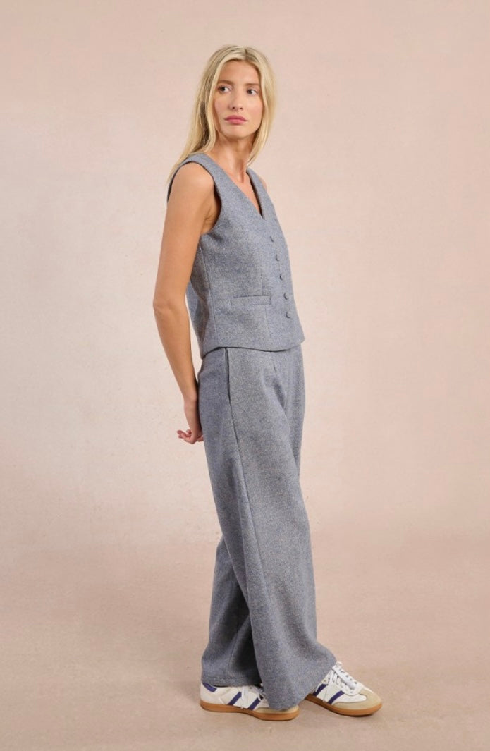Wide Leg Woollen Trousers