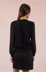 Load image into Gallery viewer, Knit Sweater with Lace  Sleeves

