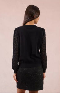 Knit Sweater with Lace  Sleeves
