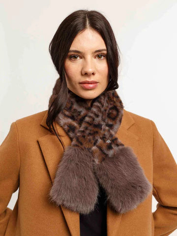 Faux Fur Animal Print Scarf