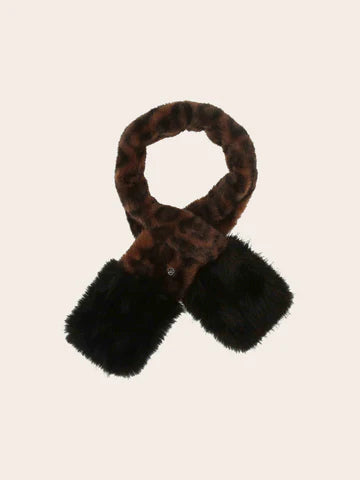 Faux Fur Animal Print Scarf
