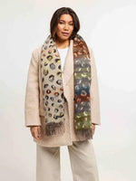 Load image into Gallery viewer, Double Face Cashmink Scarf with Leo Print
