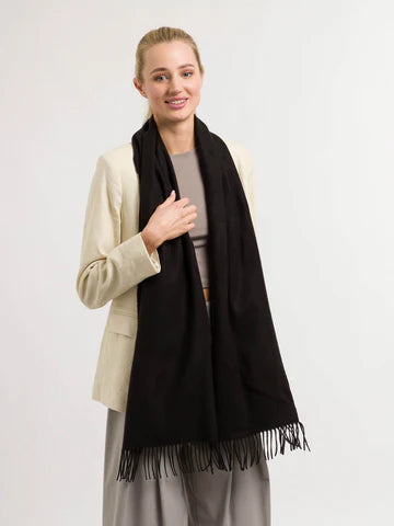 Solid Cashmink Scarf with Fringe