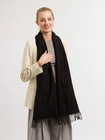 Load image into Gallery viewer, Solid Cashmink Scarf with Fringe
