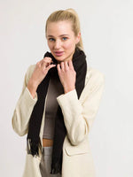 Load image into Gallery viewer, Solid Cashmink Scarf with Fringe
