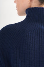 Load image into Gallery viewer, Ribbed Cashmere Funnel Neck Sweater
