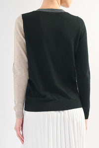 Tri Tone Colour Block Cashmere Sweater