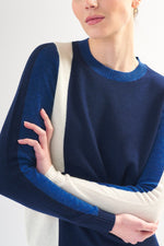 Load image into Gallery viewer, Tri Tone Colour Block Cashmere Sweater
