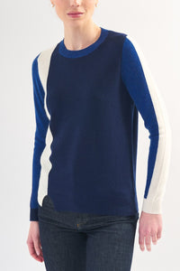 Tri Tone Colour Block Cashmere Sweater