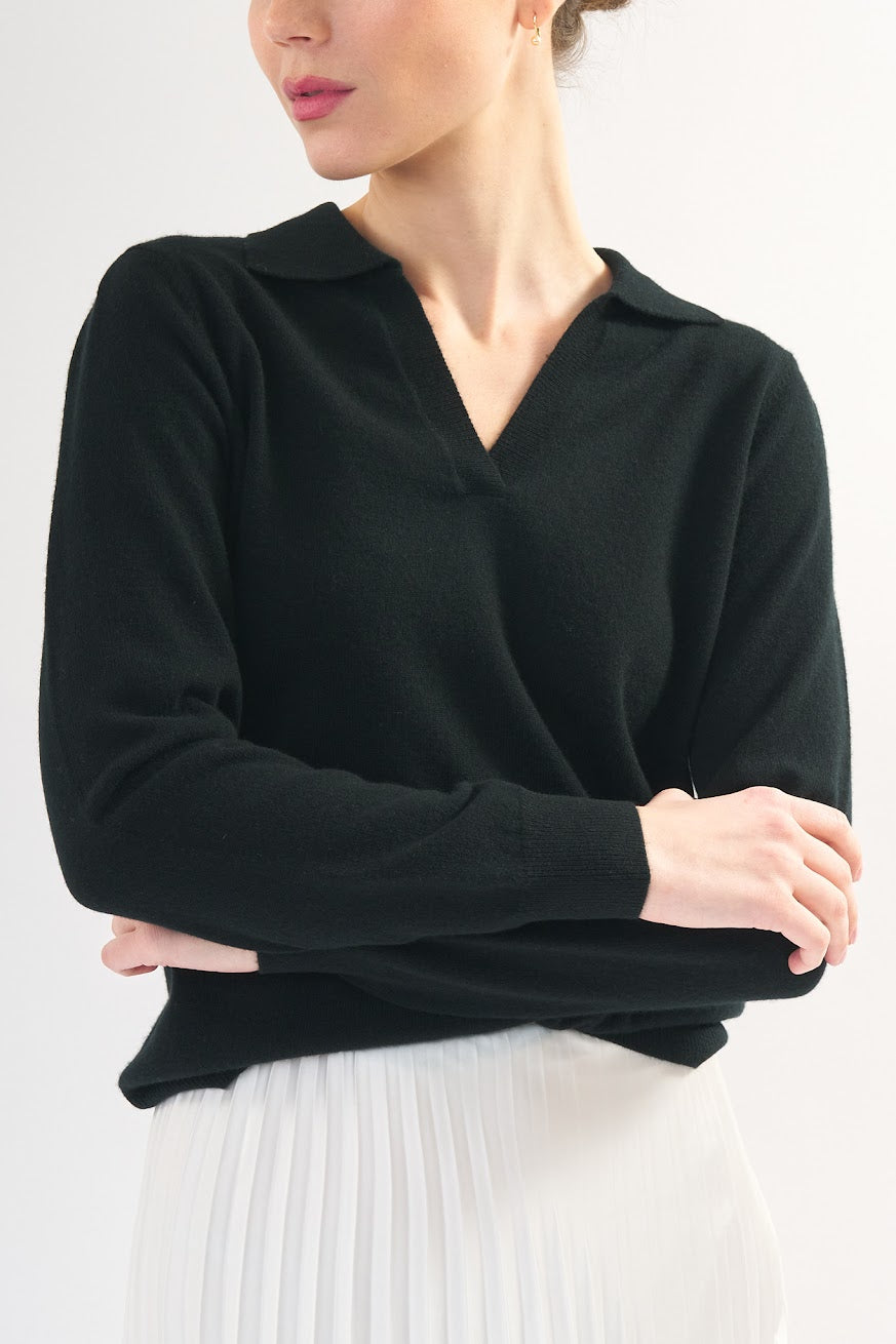 Polo Collar Cashmere Sweater