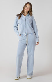 Washed light Blue Knit Pant