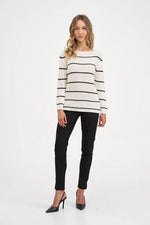Load image into Gallery viewer, Striped Boat Neck Sweater
