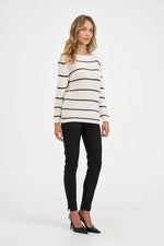Load image into Gallery viewer, Striped Boat Neck Sweater
