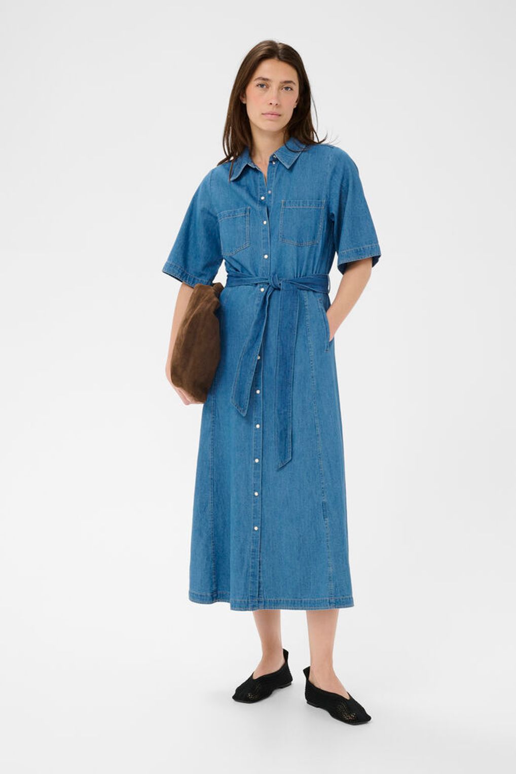 part two denim dress Part Two PWFREJA - Jeanskleid - medium blue denim/blue denim