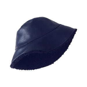 Reversible Vegan Leather Bucket Hat