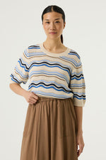 Load image into Gallery viewer, Striped Open Knit Sweater
