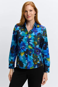 June No Iron Painterly Floral Shirt