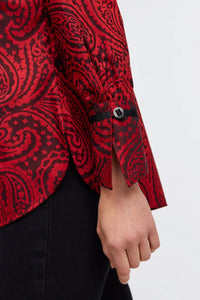 Iris No Iron Red Paisley Jacquard Shirt