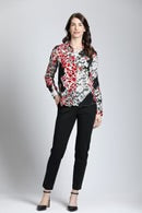 Load image into Gallery viewer, Tile Abstract Print Blouse with Roll Up Sleeve
