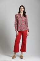 Load image into Gallery viewer, Decorative Paisley Medallion Blouse
