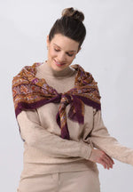 Load image into Gallery viewer, Tapestry Square Light Weight Wool Scarf
