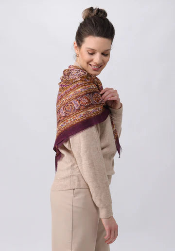 Tapestry Square Light Weight Wool Scarf