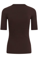 Load image into Gallery viewer, Dagna Crewneck T-Shirt-Coffee Bean
