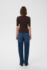 Load image into Gallery viewer, Dagna Crewneck T-Shirt-Coffee Bean
