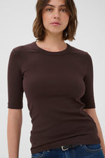 Load image into Gallery viewer, Dagna Crewneck T-Shirt-Coffee Bean

