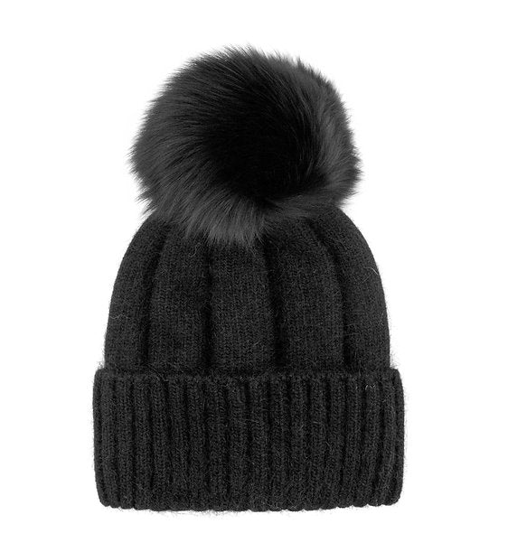 Ribbed Angora Hat