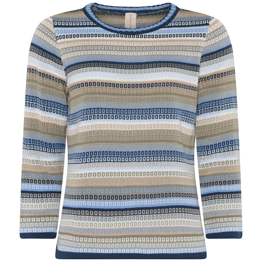 Random Block & Stripe Pullover