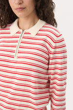 Load image into Gallery viewer, Putu 1/4 Striped Zip
