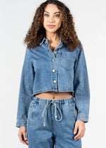 Load image into Gallery viewer, Crop Denim Shirt
