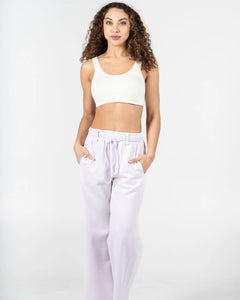 Cotton Fleece Wide Leg Pant