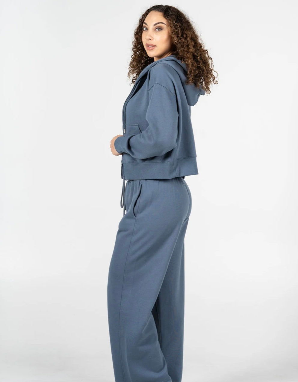 Cotton Fleece Wide Leg Pant