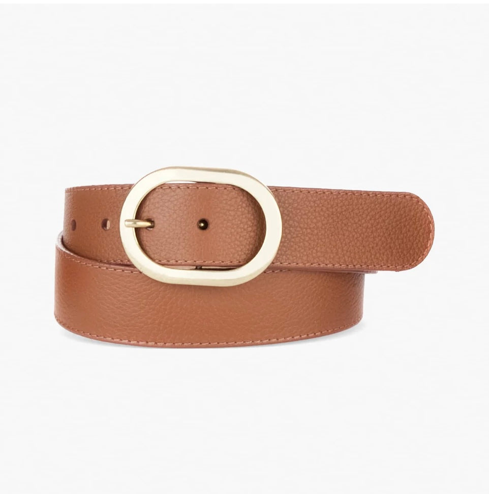 Reese Pebbled Leather Belt